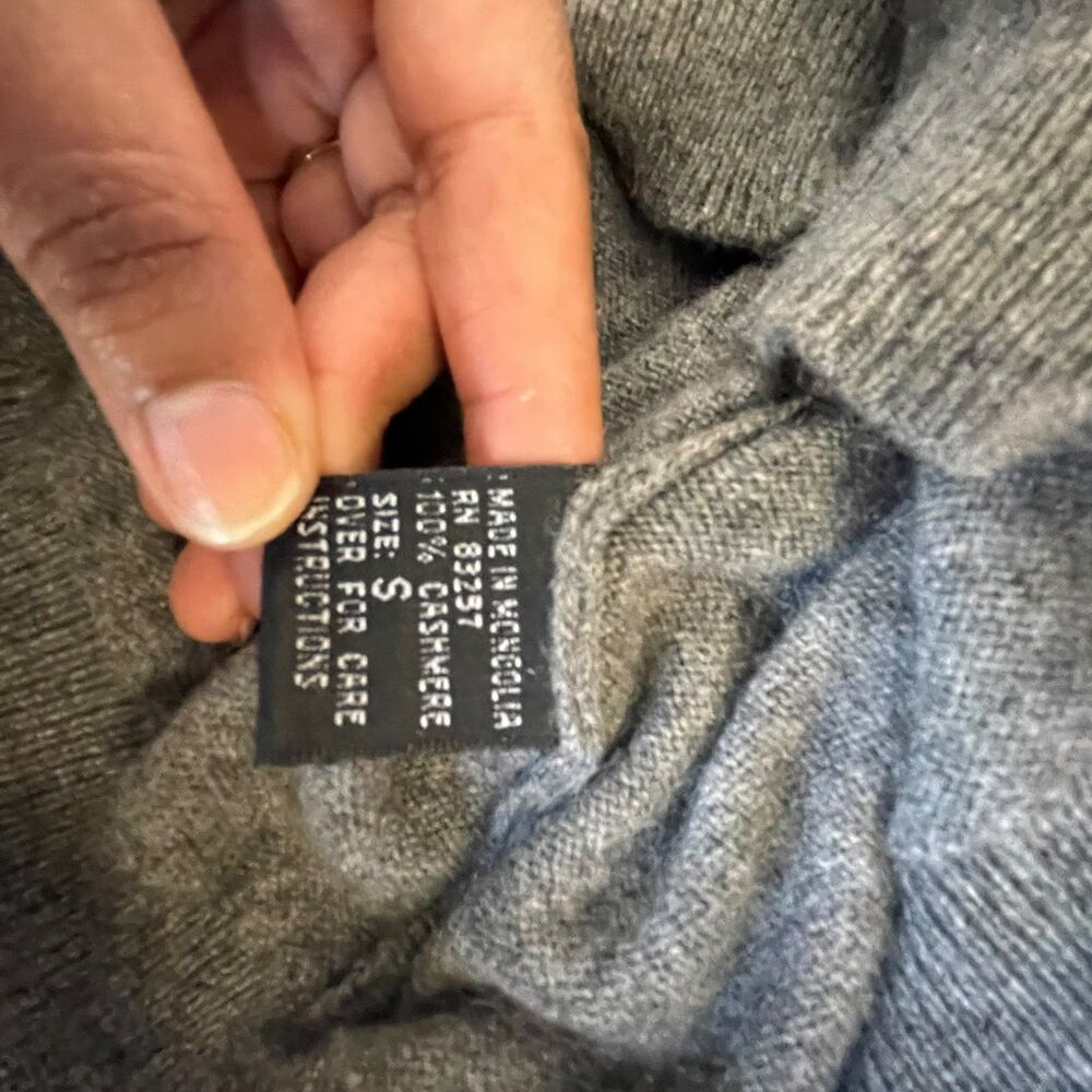 Forte 100% Cashmere Womens Small Heather Grey Turtleneck Knit Sweater Pullover S - Picture 5 of 8